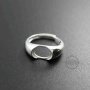 1Pcs 8X10MM Oval Bezel 925 Sterling Silver Ring Setting Bezel Basic Ring Size Diameter 17MM DIY Adjustable Ring Setting 1222009