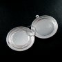 5pcs 20mm setting size flower engraved matte silver round photo locket pendant DIY supplies 1112017