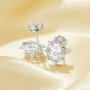 Vintage Studs Earring With 4x6MM Marquise White Cubic Zirconia,Solid 925 Sterling Silver Earring,Pave CZ Stone Earrings 6320038