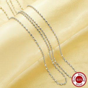 2MM Twist Chain Necklace,Solid 925 Sterling Silver Necklace,Simple Twist Necklace,DIY Necklace Supplies 1322065