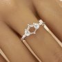 US Size 6.75 Hexagon Prong Ring Settings,Tree Branch Leaf Solid 925 Sterling Silver Ring,Dainty Art Deco Ring,DIY Ring Supplies For Gemstone 1294891