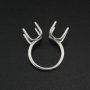 Irregular Stone Prong Claw Ring Settings Solid 925 Sterling Silver Raw Stone Adjustable Bezel Ring DIY supplies findings 1212070