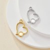 Keepsake Breastmilk Stainless Steel Round Bezel Pendant Settings, Heart Gold Plated 304L Charm,0.5MM Deep DIY Supplies 1411356