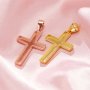 Keepsake Breast Milk Resin Solid Back Cross Pendant Bezel Settings,Solid 14K 18K Gold Pendant Charm,DIY Memory Jewelry Supplies 1431263