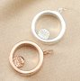 10MM Round Full Moon Circle Charm Rose Gold Plated Solid 925 Sterling Silver DIY Pendant Supplies 1411311