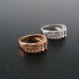 1Pcs 4x6MM Oval Bezel Vintage Style Filigree Shank Rose Gold Plated Solid 925 Sterling Silver Adjustable Prong Ring Settings Blank for Gemstone 1224035