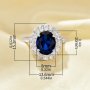 Halo Oval Simulated Sapphire Ring With 8x10MM Oval Sapphire,Solid 925 Sterling Silver Ring,September Birthstone Ring,Dainty Pave CZ Stone Ring 6220291