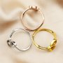 6MM Keepsake Breast Milk Resin Heart Bezel Ring Settings Bypass Solid 925 Sterling Silver Rose Gold Plated DIY Adjustable Ring Supplies 1294331