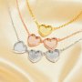 8MM Keepsake Breast Milk Heart Bezel Pendant Settings,Solid Back 925 Sterling Silver Rose Gold Plated Necklace With Necklace Chain 16''+2'' 1431261