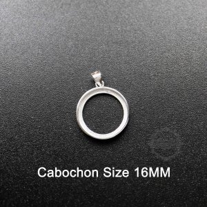 1Pcs 16MM Round 925 Sterling Silver Bezel Setting Tray DIY Pendant Charm Supplies 1411205-4