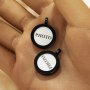 5Pcs Simple Round Bezel Photo Frame Custom Pendant,Black Plated Brass Pendant Charm,Round Bezel Base Tray Photo Frame Blank 6190108