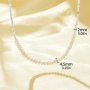 Luxury Nature Pearl Beads Necklace,Solid 925 Sterling Silver Chain Necklace,Dainty Pearl Necklace 16''+2'' 6190104