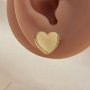 Keepsake Breastmilk Stainless Steel Heart Bezel Earrings Settings, Gold Plated 304L Studs Earrings,0.5MM Deep DIY Supplies 1706158