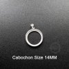 1Pcs 14MM Round 925 Sterling Silver Bezel Setting Tray DIY Pendant Charm Supplies 1411205-2