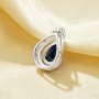 Pear Simulated Sapphire Pendant 6x8MM Pear,Solid 925 Sterling Silver Pendant Charm,Pave CZ Stone Pear Pendant 6130042