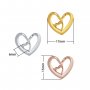 6MM Heart Prongs Pendant Settings,Heart Solid 925 Sterling Silver Rose Gold Plated Pendant Charm,DIY Pendant Supplies 1431279