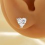 Minimalist Heart Simulated Diamond Studs Earrings With 6MM Heart Cubic Zirconia,Solid 925 Sterling Silver Earring,Simple CZ Stone Heart Earrings 6370018