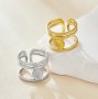 Keepsake Breastmilk Stainless Steel Pear Bezel Adjustable Ring Settings, Gold Plated 304L Ring,0.5MM Deep DIY Ring Supplies 1294773