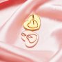 Keepsake Breast Milk Resin Heart Bezel Pendant Settings,Pair Lovers' Solid 14K 18K Gold Charm,Simple Heart Pendant,DIY Pendant Supplies 1431294