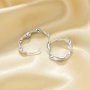 1Pair Twist Circle Hoop Earring,Solid 925 Sterling Silver Earring,Minimalist Textured Hoop Earrings,DIY Earrings Supplies 6390091