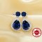 Vintage Styles Pear Simulated Sapphire Studs Earrings,Solid 925 Sterling Silver Earring,September Birthstone Earrings 6330008