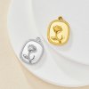 Keepsake Breastmilk Stainless Steel Rose Flower Pendant, Gold Plated 304L Charm,0.5MM Deep DIY Supplies 1431274