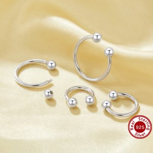 1Pcs Simple Screw Round Balls Nose Studs,Solid 925 Sterling Silver Body Jewelry 6390117