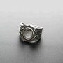 1Pcs 8X10MM Oval Cabochon Bezel Steam Punk Vintage Style Antiqued Solid 925 Sterling Silver Adjustable Ring Settings 1223090