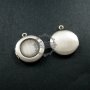 5pcs 14mm setting size round bezel tray antiqued silver vintage style photo locket pendant charm DIY supplies 1113024