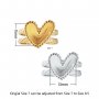 Keepsake Breastmilk Stainless Steel Heart Bezel Adjustable Ring Settings, Gold Plated 304L Ring,0.5MM Deep DIY Ring Supplies 1294770