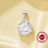 8MM Round White Simulated Diamond Pendant White Cubic Zirconia,Solid 925 Sterling Silver Pendant Charm,Minimalist CZ Stone Pendant 6110163