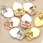 9MM Breast Milk Resin Heart Bezel Settings Mother Twins Babies Love with 3MM Birthstone Solid Back Rose Gold Plated Solid 925 Sterling Silver DIY Pendant Bezel Supplies 1431117