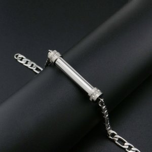 1Pcs 40x8MM Stainless Steel Screct Vial Box Bracelet Ash Canister Cremation Urn Wish Pendant Prayer Purfume Box DIY Supplies 7.8Inches 1900254