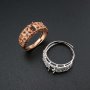 1Pcs 4x6MM Oval Bezel Vintage Style Filigree Shank Rose Gold Plated Solid 925 Sterling Silver Adjustable Prong Ring Settings Blank for Gemstone 1224035