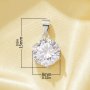 8MM Round White Simulated Diamond Pendant White Cubic Zirconia,Solid 925 Sterling Silver Pendant Charm,Minimalist CZ Stone Pendant 6110163