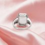 Keepsake Breast Milk Resin Halo Rectangle Bezel Ring Settings,Split Shank Solid 925 Sterling Silver Ring,CZ Birthstone Ring,DIY Ring Supplies 1294832