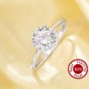 Solitaire Round Simulated Diamond Ring With 8MM Round White Cubic Zirconia,Solid 925 Sterling Silver Ring,Dainty Round Ring 6210316