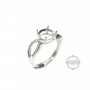 1Pcs 4-12MM Round Angel Wing Cz Stone Prong Setting 925 Sterling Silver Bezel Tray Adjustable Ring Settings 1214013