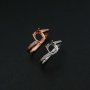 1Pcs 6x8MM Oval Prong Ring Settings Blank Adjustable Rose Gold Plated Solid 925 Sterling Silver DIY Bypass Shank Bezel Tray for Gemstone 1224051