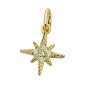 10MM North Star Charm,Solid 925 Sterling Silver Gold Plated Pendant Charm,CZ Stone Star Charm,DIY Pendant Charm Supplies 1431194