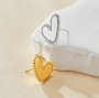 Keepsake Breastmilk Stainless Steel Heart Bezel Earrings Settings, Gold Plated 304L Studs Earrings,0.5MM Deep DIY Supplies 1706156