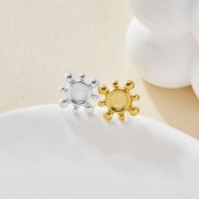 Keepsake Breastmilk Stainless Steel Round Bezel Earrings Settings, Gold Plated 304L Studs Earrings,0.5MM Deep DIY Supplies 1706148