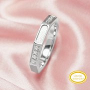2.5x8MM Keepsake Breast Milk Resin Rectangle Bezel Ring Settings,Solid Back 14K 18K Gold Men's Moissanite Ring,DIY Ring Supplies For Gemstone 1294753