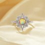 1PCS Round Color Change Simulated Opal Ring,Star Solid 925 Sterling Silver Ring,October Birthstone Ring,Adjustable Ring,Vintage Styles Ring 6210281