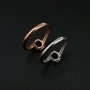 1Pcs 6x8MM Oval Prong Ring Settings Blank Adjustable Rose Gold Plated Solid 925 Sterling Silver DIY Bypass Shank Bezel Tray for Gemstone 1224051