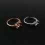 1Pcs Oval Prong Ring Settings Blank Adjustable Rose Gold Plated Solid 925 Sterling Silver DIY Pave Shank Bezel Tray for Gemstone 1224050