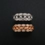 3x4MM Oval Prong Ring Settings 5 Stones Rose Gold Plated Solid 925 Sterling Silver Adjustable Ring Bezel for Gemstone 1224092