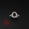 1Pcs 8x10MM Solid 925 Sterling Silver Oval Gold Plated Prong Bezel DIY Adjustable Ring Settings for Gemstone Moissanite 1222022