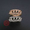 1Pcs 4x6MM Oval Bezel 5 Stones Rose Gold Plated Solid 925 Sterling Silver Adjustable Prong Ring Settings Blank for Gemstone 1224039