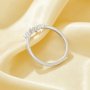 US Size 6.75 Dainty Curved CZ Stone Stackable Ring,Solid 925 Sterling Silver Ring,Eternity Ring,Wedding Engagement Stackable Ring,DIY Ring Supplies 6290605